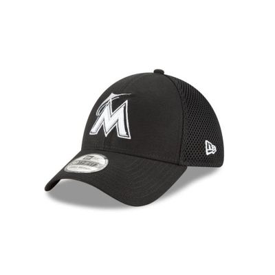 Miami Marlins Gorra | New Era MLB Neo 39thirty Stretch Fit Cap Mexico - Negros